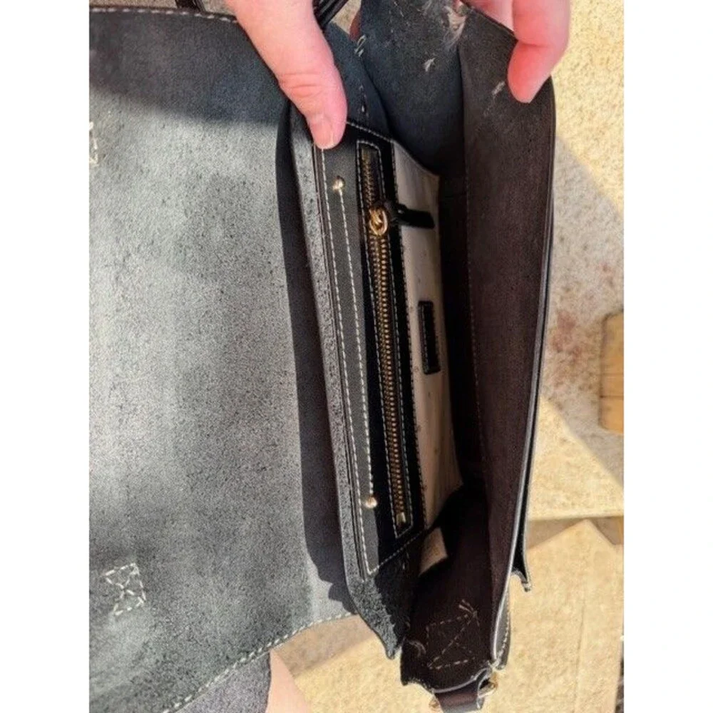 Kate Spade New York Scout Essex Black Leather Crossbody Messenger Bag Purse - Picture 6 of 9